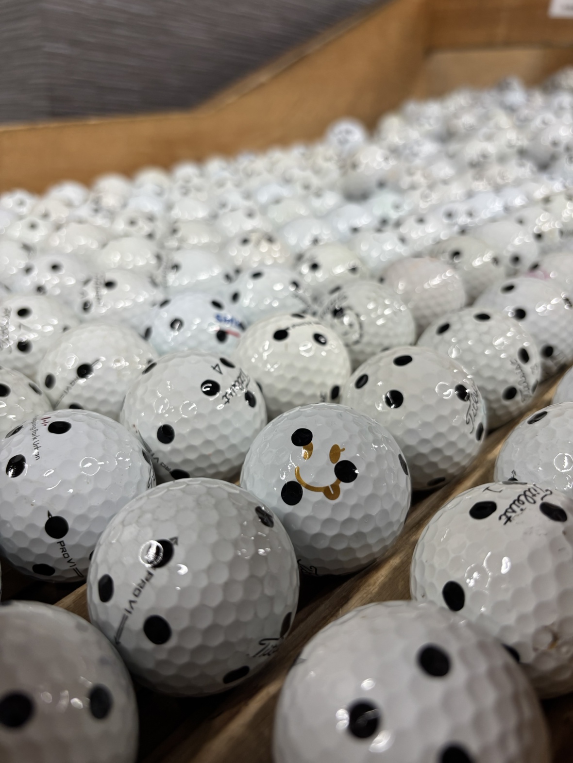 ゴルフボール シミュレーション用ボール 黒点 多点加工