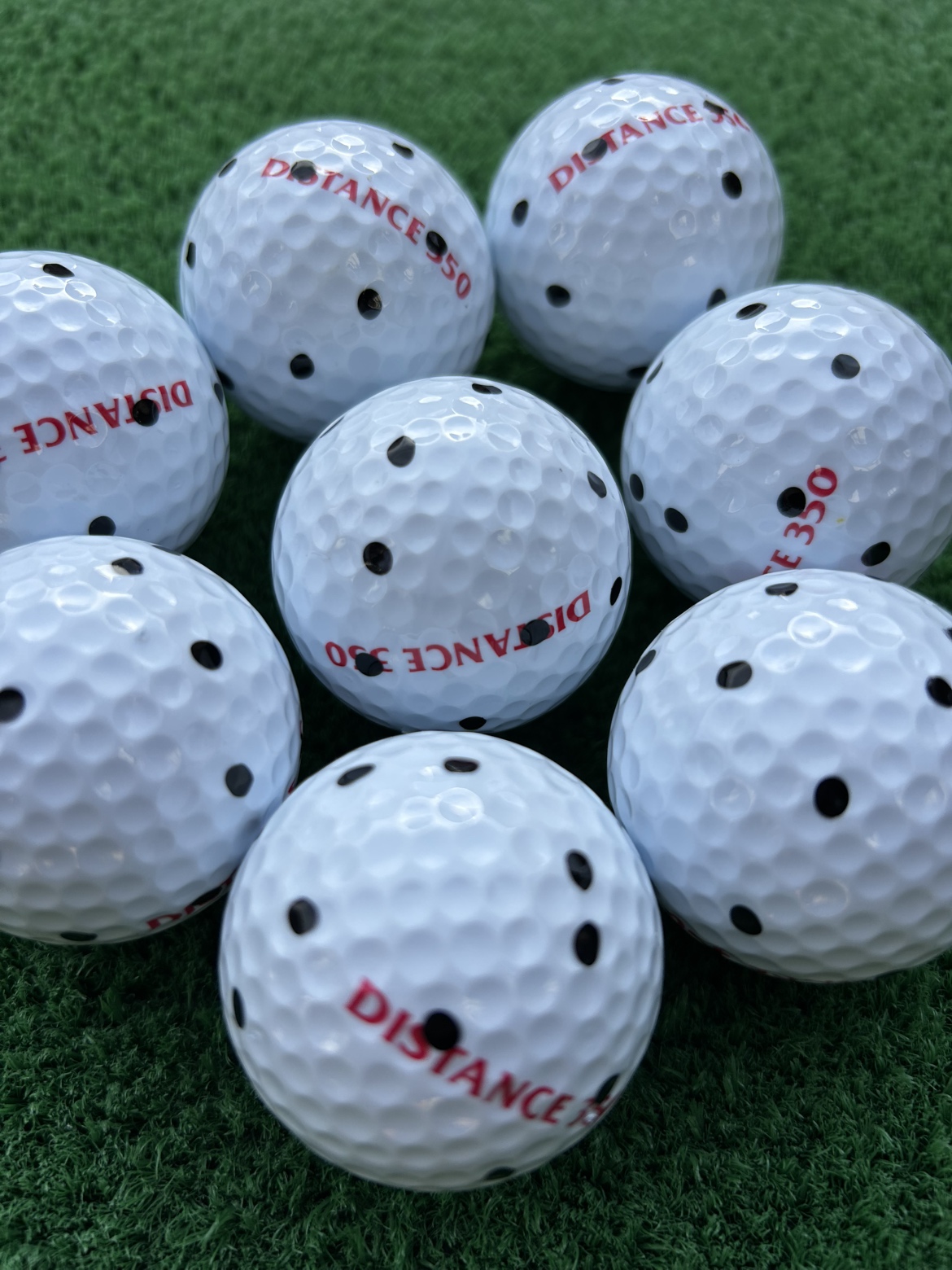 ゴルフボール　シミュレーション用ボール　黒点　多点加工